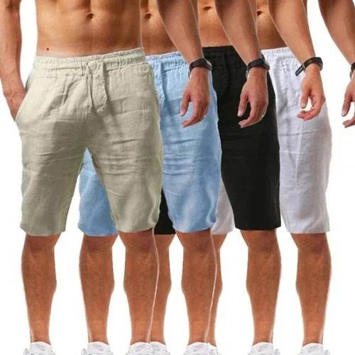 Herren baumwolle leinen - baumwolle, shorts