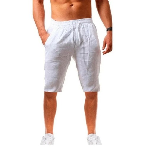 Herren baumwolle leinen shorts - leinen,
