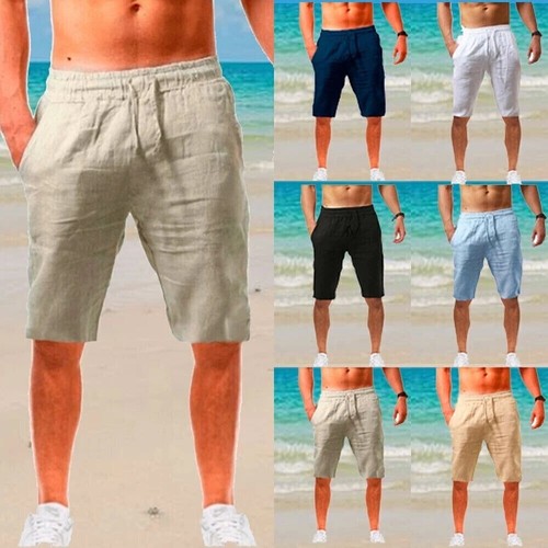 Herren baumwolle leinen shorts - baumwolle,